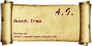 Ausch Irma névjegykártya